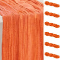6 Pack Orange Cheesecloth Table Runner 35x120 Inch 10Ft Rustic Gauze Cheese Cloth Table Runner Sheer Cheesecloth Table Runners for Wedding Party Bridal Shower Decoration by SuBleer