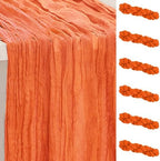 6 Pack Orange Cheesecloth Table Runner 35x120 Inch 10Ft Rustic Gauze Cheese Cloth Table Runner Sheer Cheesecloth Table Runners for Wedding Party Bridal Shower Decoration by SuBleer