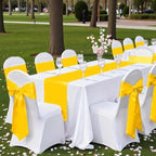 MDS® Pack of 200 Satin Chair Sashes for Wedding & Events – Yellow Gold - Image 6