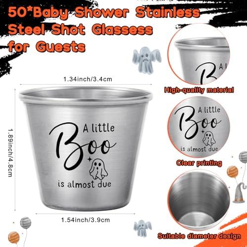 Vesici 50 Set Baby Shower Party Favor Halloween Shot Glasses Bottle Openers - Image 2