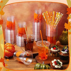 120 Pack Fall Disposable Cups 12oz Plastic Pumpkin Maple Cups for autumn - Image 6