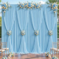 8 Panels Baby Blue Backdrop Curtains - Wrinkle Free Fabric Backdrop Curtain for Photoshoot, 10FT Wedding Party Photo Backdrop Drapes for Birthday Baby Shower Photography Stage Background Decorations by Shillance