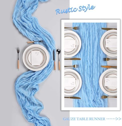 12 Pack 23 x 120 Inch Baby Blue Table Runner 10Ft Cheesecloth - Image 6