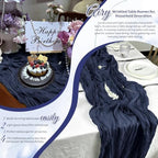 Navy Blue Boho Cheesecloth Table Runner 12 Pack 17x108 Inch Sheer Gauze - Image 7