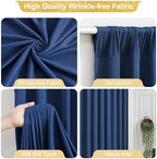 24x10FT Navy Blue Backdrop Curtains for Wedding Parties, Wrinkle Free Polyester Photography Backdrop Drapes for Graduation Baby Shower Birthday Stage Background Stand Decorations 4x10ft,6 Panels - Image 2