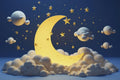 20x10ft Starry Night Moon Baby Shower Decorations Backdrop Moon and Stars Gender Reveal Party Background Star White Cloud Moonlight Little Birthday Wedding Banner Photo Booth by ZJRBJB