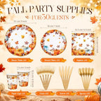210 Pcs Fall Paper Plates Napkin Thanksgiving Party Supplies for 30 Guests - Image 3