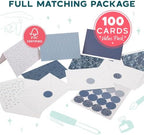 VNS Creations 100 Pack Blank Cards and Envelopes 4'' x 6" - Navy - Image 2