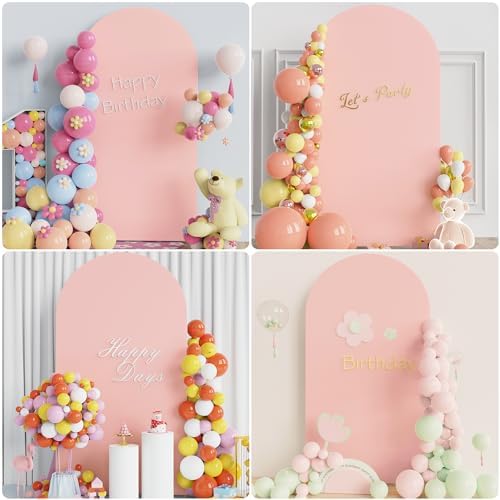 Arch Backdrop Stand and Cover Set, 7.2ft Arch Stand with Pale Pink Cover - Image 6
