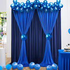 gogoparti 15ft x 10ft Royal Blue and Navy Blue Backdrop Curtains Panels for Parties Wedding, Wrinkle Free Backdrop Drapes for Wedding Birthday Party Background, 6 Panel 2.5x10ft - Image 2
