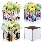 Weysat 4 Pcs Blank Sublimation Box Centerpieces for Baby Shower Wedding Birthday 6 Inch Wood Photo Display Gender Reveal Centerpieces Table Decoration Bridal Shower Birthday Party Favor by Weysat