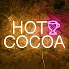 Planzo Hot Cocoa LED Neon Sign Light Cup Chocolate Bar Shop Wall Decor USB - Image 5