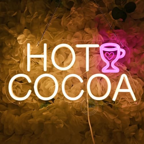 Planzo Hot Cocoa LED Neon Sign Light Cup Chocolate Bar Shop Wall Decor USB - Image 5