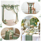 10 Pack Sage Green Cheesecloth Table Runner 35x120 Inch, Boho 10FT Cheese Cloth Sheer Gauze Table Runner for Wedding Baby Shower Birthday Party Table Decorations - Image 4