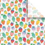 Jillson & Roberts Printed Unfolded Gift Tissue 20" x 30", Sweet Strawberries, 240 Sheets by JILLSONROBERTS