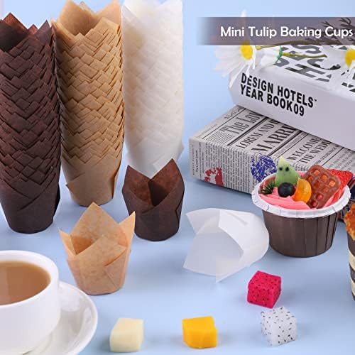 Aodaer 240 Pcs Mini Cupcake Liners Muffin Liners Baking Cups (Pack of 2) - Image 3