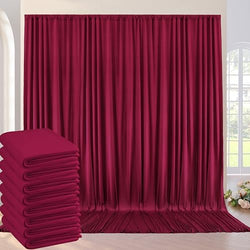 40ft×10ft Wrinkle Free Burgundy Backdrop Curtain for Parties, 8 Panels 5×10ft Soft Silky Polyester Wine Red Photo Backdrop Drapes for Wedding Birthday Christmas Photography Back Drop Cloth by ENJOYYOURPARTY
