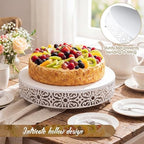 Wenqik 14 Inch Cake Stand, Metal Round Cake Stands Set - Image 3