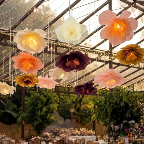 VIHOSE 6 Pcs 15.7" Large Fall Paper Flower Lanterns Decorations for Party - Image 6