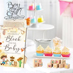 97 Pcs Baby Shower Game Sign Set Includes Decorative Square Signs 56 DIY Blank Wooden Blocks 20 Fabric Pens Baby Shower Game Prizes(Cowboy) - Image 6