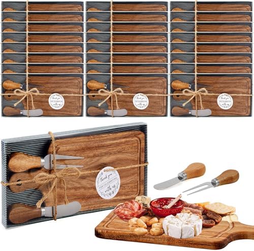 Ziliny 24 Sets Baby Shower Prizes Mini Charcuterie Board, Acacia Color by Ziliny