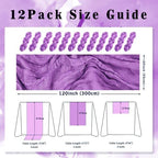 12 Pack Purple Cheesecloth Table Runner 10FT Boho Fabric Rustic Cheese Cloth Table Runner for Wedding Bridal Shower Baby Shower Gauze Sheer Birthday Party Table Decorations 20 x 120 Inch Long - Image 2