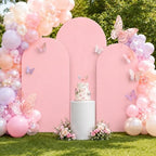 Pink Arch Cover 7.2ft 6.6ft 6ft Spandex Arch Backdrop Cover Set of 3 by Lrrtwer