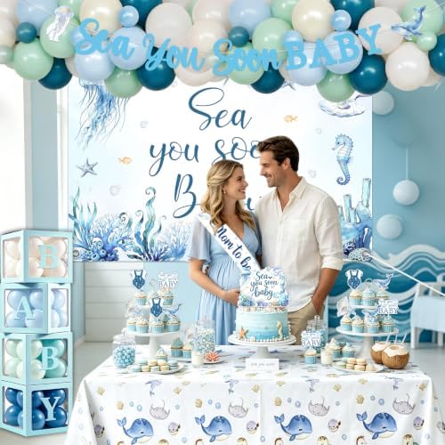 Sea You Soon Baby Shower Decorations All-in-One Kit Blue Boy - Image 3