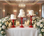 Red 3Pcs Metal Round Vintage Cake Stand Set 8"10"12" Dessert Display - Image 5