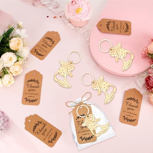 50Set Cowboy Boot Bottle Opener Keychains Baby Shower Return Favors for Guests, Western Bottle Opener Souvenirs for Wedding Birthday Quinceanera Party Favors (Gold 50pcs) - Image 7