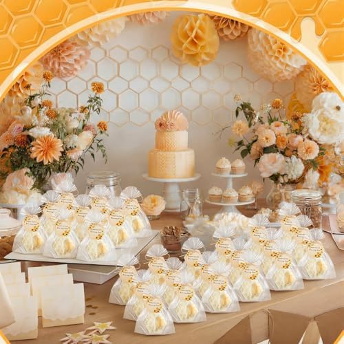 Leelosp 40 Set Honey Oatmeal Soap Honeycomb Bee Themed Baby Shower Favors - Image 5