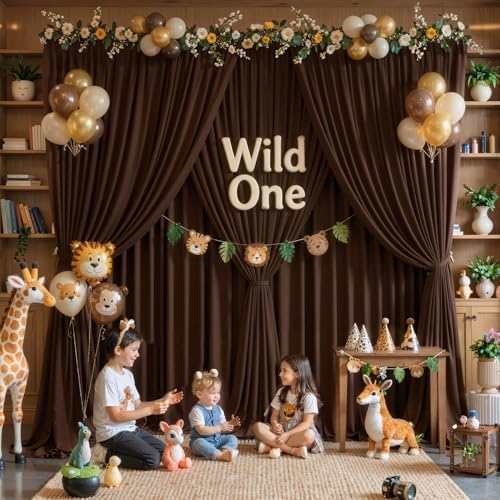 40x10FT Backdrop Curtains with Rod Pockets - Wrinkle Free Photo Stage Backdrop 8 Panels Curtains Drapes for Photography Wedding Party Baby Shower Decorations (Brown) - Image 4