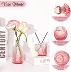 Set of 36 Glass Bud Vases Small Flower Vases for Centerpieces(Pink) - Image 3
