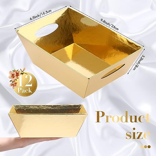 Thenshop 44 Pcs Empty Gift Basket Bulk,Basket Gifts, Gold, Solid - Image 2