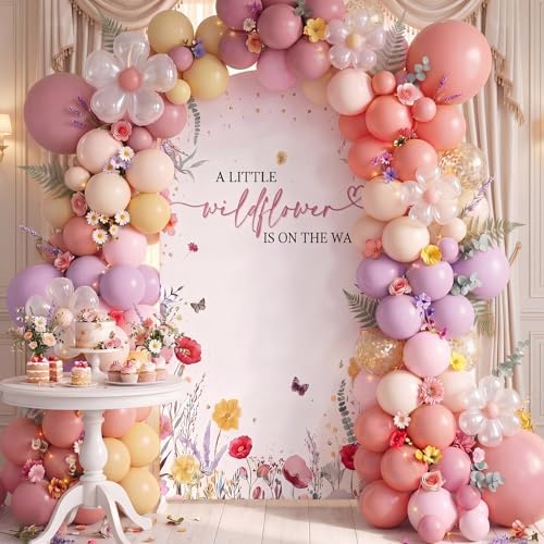 Hunnmingre a Little Wildflower is on the Way Baby Shower Arch Cover Decor - Image 2
