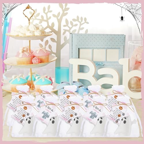 MTLEE 25 Sets Halloween a Little Boo Baby Shower Ghost Candle Gifts, Pink - Image 6