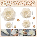 Giegxin 18 Pcs Beige Large Paper Flowers White Wedding Tissue Pom Pom - Image 3