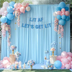 10x10ft Blue Backdrop Curtains for Baby Shower, Wrinkle Free Blue Curtains Photo Backdrop Drapes for Photography Weddings Birthday Soft Fabric Party Backgournd for Photoshoot 5x10ft, 2 Panels - Image 3