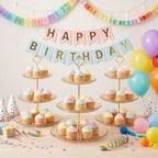Patelai 8 Packs 3 Tier Acrylic Cake Stand with Round Holder 3 Tier Serving Tray Acrylic Crystal Cupcake Stand Holder for Home Wedding Birthday Baby Shower Tea Party Favors(Clear Amber, Golden Crown) - Image 5