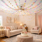 Gleebixi Pastel Birthday Decorations Kit with Paper Chain Garland - Image 3