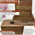 Flower Keepsake Boxes for Women, Engraved Flying Butterflies Box Name - Image 3