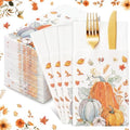 Potchen 100 Pcs Linen Feel Napkins Disposable, Fall Pumpkins by Potchen