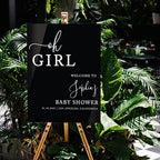 Andaz Press 16"x20" Black Acrylic Personalized Baby Shower Welcome Sign, Gender Neutral Large Custom Sign for Easel Stand, Oh Girl Baby Shower Decorations - Image 3