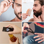 Baby Shower Prizes for Men 2 Set with 8oz Stainless Steel Hip Flask Bottle Opener Manicure Kit Bath Sponge Sunglasses Gift Bag Baby Shower Game Prizes for Winner Bachelor Party (Black, 2 Sets) - Image 5