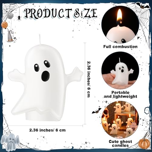 MTLEE 25 Sets Halloween a Little Boo Baby Shower Ghost Candle Gifts, Blue - Image 2