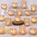 DARJEN Gold Votive Candle Holders Set of 36 - Glass Candle Holder Bulk for Table Centerpiece, Tea Lights Candle Holders for Home, Party & Wedding Shower Decorations by DARJEN