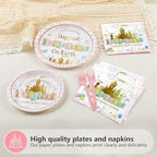Grencian 96Pcs Princess Castle Baby Shower Party Decorations, Serves 24 - Image 3