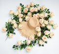2Pcs 12Ft Bendable Flower Garland Faux Rose Vine for Home Decor,Champagne by zhixinyue