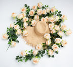 2Pcs 12Ft Bendable Flower Garland Faux Rose Vine for Home Decor,Champagne by zhixinyue