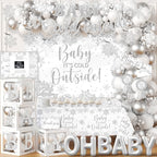 Baby It’s Cold Outside Baby Shower Decorations - 211Pcs Silver Snowflake Winter Wonderland Balloon Arch Garland Set,Christmas Winter Baby Shower Party Supplies by CMUSKO